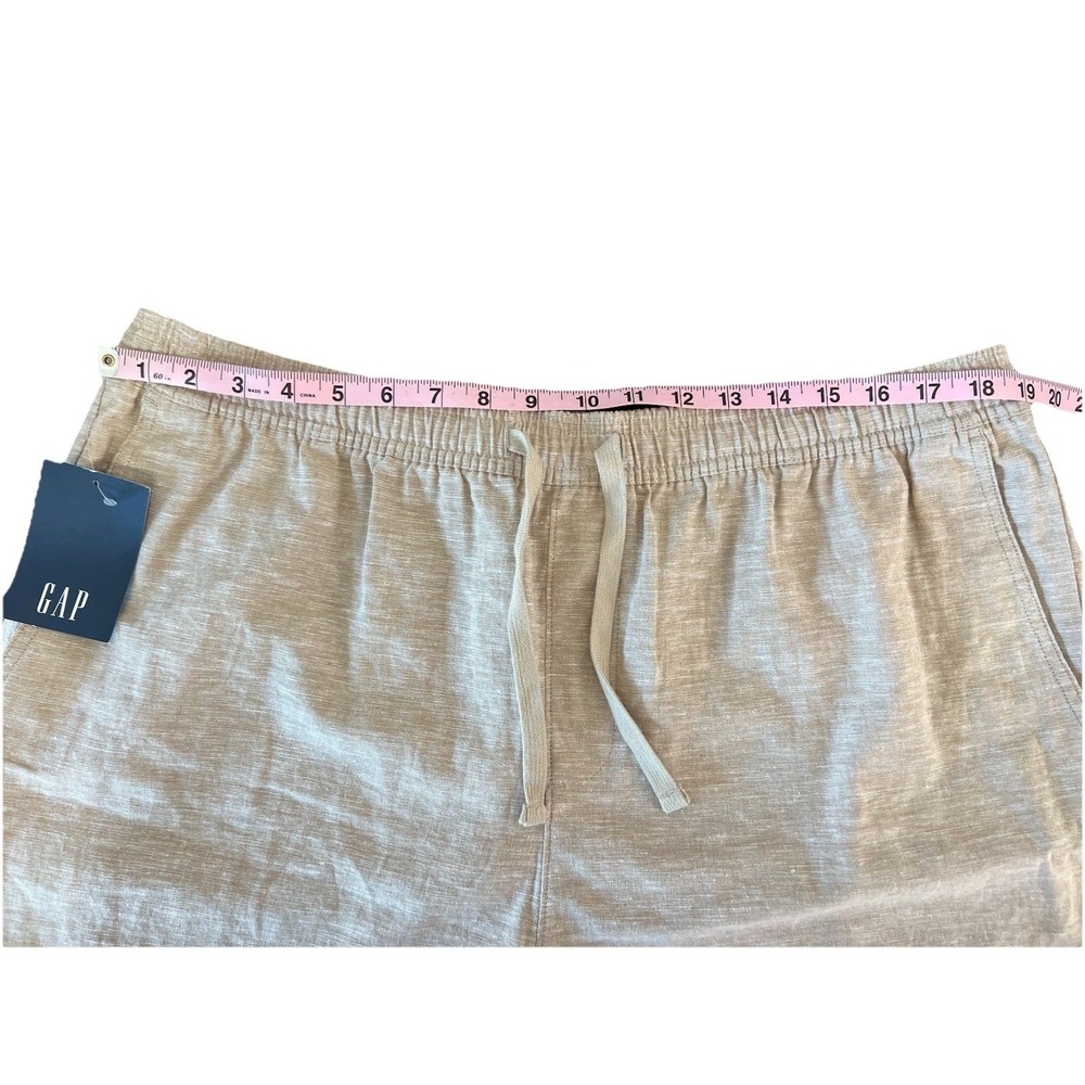 Gap Mens XL Khaki Linen Cotton Blend Pull-On Drawstring Shorts GP007979 NWT - Picture 7 of 8